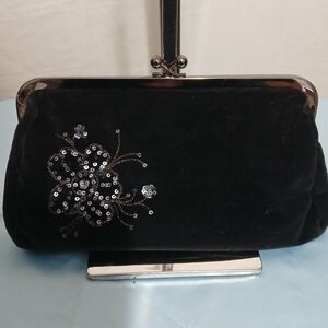 Express Black Velvet Clutch